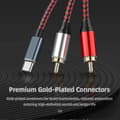 Miniatyrbillede 3 af 5: Usb Type C til 2 Rca Audio Kabel Type-c Rca Kabel,(1m/3ft)-Perfekt