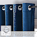 Miniatyrbillede 2 af 5: Luksuriøse termisk isolerede gardiner, tykke, solide, effektive mørklægningsgardiner - Perfekt Royal Blue W 59x H 71 150cm*180cm