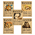 Pikkukuva 9 / 9: 5 kpl juliste One Piece Wanted -juliste Luffy Paper Vintage Poste - Perfet A9