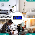 Miniatyrbild 5 av 6: Digital väckarklocka för sovrum, med temperaturjustering - Perfet Black shell blue light