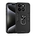 Pikkukuva 1 / 4: Iskunkestävä Metallinen Sormipidike Puhelinkotelo - Perfet Black Compatible with Blade A35 / A55