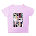 Pikkukuva 1 / 2: 6-10-vuotiaille tytöille Taylor Swift The Eras Tour -paita, painettu lyhythihainen pyöreäkauluksinen kesäcasual-paita - täydellinen pink 8-9 years old
