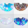 Miniatyrbillede 2 af 5: Kvindes Led Skørt Lys Op Stjerne Dance Skørter Lagdelt Ballet Tutus Elastisk Mesh Tulle Mini Skørt Party Karneval Kostume-Perfet Dark Blue