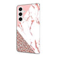 Miniatyrbillede 5 af 5: Kompatibel med Samsung Galaxy S25 Wallet Case Mønsterprint Støtte Læder Flip Telefon Cover - Floral Butterfl-Perfet Triangular Marble