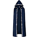 Miniatyrbilde 2 av 10: Unisex månefaser broderi hettekappe Mystisk middelalderrenessanse lang kappe - Perfet navy 2XL