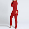 Miniatyrbillede 1 af 4: Bedst Sælgende Kvinders Én-delt Pyjamas med Åben Ryg for Praktisk Design - Perfet Red L