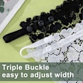 Miniatyrbillede 3 af 4: 3-pak Kvinders Blonder Clip-on Faux Sling BH Foret, Trådløs Hals Lace Top Bandeau BH med Justerbare Stropper, Passer Kvinder, One Size - Perfekt