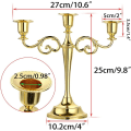 Miniatyrbild 6 av 6: 3 Metal Candelabre - Ljushållare för formella evenemang, bröllop, kyrka, semesterdekor, Halloween, Golden Tone gold