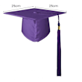 Miniatyrbilde 5 av 5: Unisex Bachelorhette 2023 med Kvastpynt - Solid Farge, Klassisk Stil, Flat Topp - Perfekt for Graduation Red