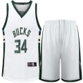 Miniatyrbilde 2 av 3: Bucks nr. 34 Antetokounmpo Basketball Jersey-drakt - Perfet white XXXL