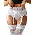 Miniatyrbild 1 av 5: Dam Garterbälte Plus Size Spets Garter och 6 Metallklämmor Justerbara Underkläder Garter Hängslen Underkläder Midje Garter Garter Set-Perfet WhiteA M