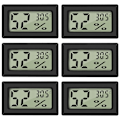 Miniatyrbillede 1 af 5: Digitalt termometer hygrometer mini digitalt termometer hygrometer og fugtmåler sort (6 pakke - firkant) - Perfet