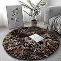 Miniatyrbild 1 av 5: Mjuk Rund Matta Fluffiga Vita Mattor för Vardagsrum Mjuk Heminredning Sovrum Barnrum Dekoration Salong Tjock Luggmatta - Perfekt Coffee 80x80cm