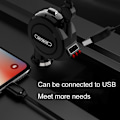 Miniatyrbillede 4 af 6: Veeki Quick Charge biloplader, bilopladeradapter med to porte med strækbart kabel og 3 i 1 hurtigopladningskabel til iPhone 13/ pro Max/ pro, 12/