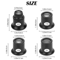 Miniatyrbillede 4 af 6: 4 stk Lupglas Forstørrelsesglas Sæt 5x 10x 15x 20x Ur Reparation Lup Forstørrelsesglas Sæt Forstørrelsesglas - Perfet