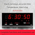 Miniatyrbild 3 av 3: Luminous Digital Väggklocka Alarm Timvisning Temperatur Datum Kalender Bordsklocka Elektronisk Led Klocka Dekoration med Stickkontakt-Perfekt Red