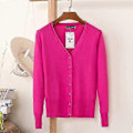 Miniatyrbillede 1 af 5: Afslappet Cardigan Sweater til Kvinder Efterår Vinter Kvinder Ensfarvet V-hals Langærmet Plus Størrelse Strikket Sweater Frakke Hæklet-Perfet Color A002 Rose Red M