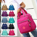Miniatyrbillede 10 af 10: Casual nylon, rejsetaske med stor kapacitet, vandtæt håndtaske, 2-vejs slid - Perfet Fuchsia
