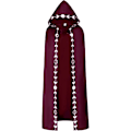 Pikkukuva 1 / 10: Unisex Moon Phases Kirjonta hupullinen viitta Mystinen keskiaikainen renessanssin pitkä viitta - Perfet red XL