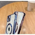 Miniatyrbild 3 av 5: Genomskinligt magnetiskt telefonfodral för iPhone 14 13 12 11 Mini Pro Max Plus med MagSafe-Perfekt Silvery iPhone 11 Pro