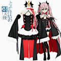 Miniatyrbillede 3 af 5: Seraph Of The End Owari No Seraph Krul Tepes Cosplay Kostume Uniform Paryk Cosplay Anime Hexe Vampyr Halloween Kostume til Kvinder-Perfekt full set 2 with Wigs One Size