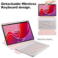 Miniatyrbild 3 av 5: Kompatibel med Lenovo Tab M11 (Xiaoxin Pad 11 2024) Fodral PU+Akryl Tablet Ställ Skydd med Bluetooth Tangentbord-Perfet Pink Style D Lenovo Tab M11 (Xiaoxi