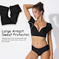 Miniatyrbilde 3 av 5: Svettevest for armhuler, pustende svettebeskyttende undertøysvest, vaskbare armhuleputer, vaskbare armhuleputer - Perfekt Black XL