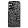 Miniatyrbild 3 av 4: Kompatibel med R64 Textur Vertikal Flip Läder Telefonfodral-Perfet Black For Samsung Galaxy A16 5G