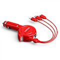 Miniatyrbillede 1 af 6: Veeki Quick Charge biloplader, bilopladeradapter med to porte med strækbart kabel og 3 i 1 hurtigopladningskabel til iPhone 13/ pro Max/ pro, 12/