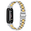 Miniatyrbillede 1 af 5: Håndledsrem til Fitbit Inspire 3 Rustfrit Stål 3 Perler Udskiftning Smart Watch Band - Perfet Silver Gold