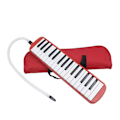 Miniatyrbillede 1 af 5: 32 Tangenter Melodica Instrument, Sopran Melodica Luft Piano Keyboard Pianica med 1 Blød Lang Slange, 1 Kort Mundstykke og Bæretaske - Perfekt Red