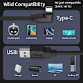 Miniatyrbillede 1 af 4: Holdbar Flettet Kabel Usb C til Usb Ledning/usb-c til Usb-c Kabel til Quest Serie-Perfekt 3m A TO C