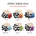 Miniatyrbillede 7 af 10: 20 stk 16/18/20/24 mm Glitter Sikkerhedsøjne Runde plastik KAFFE - Perfet