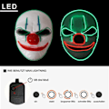 Miniatyrbillede 6 af 6: Halloween maske, LED maske med 3 flash modes klovne maske - Perfet