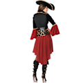 Pikkukuva 2 / 5: Naisten 3 osainen Cruel Seas Pirate Captain -mekkoasu, jossa on kiinnitetty vyö, vyö, hattu, musta/burgundi - Perfet L