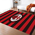 Miniatyrbillede 1 af 2: Retro Tæppe Fodboldklub Blødt Skridsikkert Meget Absorberende Tæppe Egnet til Studieværelse - Perfekt AC Milan 60x90cm