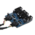 Miniatyrbillede 5 af 9: PC-chassis internt 9 ben USB 2.0 han 1 til 4 hun splitter PCB chipset forlænger 30 cm kabel - Perfet
