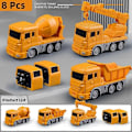 Miniatyrbilde 1 av 3: Magnetisk Transformerende Ingeniørkjøretøy Montert leketøy - Perfekt Yellow 8 piece set