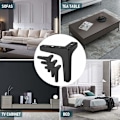Miniatyrbild 6 av 6: Set med 4 möbelben belastning upp till 600 kg, 17 cm moderna triangelformade bordsben i metall, hårnålsben för skåp, soffa, svart - Perfet 13