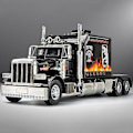 Miniatyrbillede 1 af 5: 1:24 Peterbilt 389 Traktor Truck Legetøjsmodel i Metal med Lyd og Lys - Perfekt til Børn Black