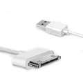 30-pin han til USB han opladnings- og datasynkroniseringskabel kompatibelt med iPad / 2 / 3, iPhone 4 & 4s, iPod Nano, iPod touch, Længde: 1m (Hvid) - Perfet