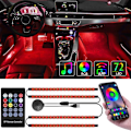 Miniatyrbillede 1 af 4: Bil LED indvendig belysning 4stk 72 LED ambient belysning Billygter - Perfet