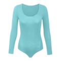 Miniatyrbilde 3 av 4: Langarmet body med rund hals, dobbelt foret for myk komfort, basic topp - perfekt Sky blue S