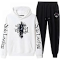 Miniatyrbillede 1 af 5: Anime Unisex Solo Leveling Cosplay Hættetrøje Bukser Træningsdragt Kostume Halloween Pullover Langærmet Sweatshirt Sort Hvid Hættetrøjer-Perfet 8 M
