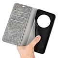 Pikkukuva 4 / 5: Honor Magic7 Lite 5G / X9c 5G Kotelo, ihonmyötäinen nahkalompakko puhelinkotelo - Täydellinen Grey