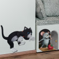Miniatyrbild 2 av 5: Katt Mus Väggdekal Vinyldekaler Dekorativ konst Köksdekorationer Kitty Hole Väggdekaler Sovrum- Perfet