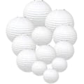 Miniatyrbilde 1 av 5: 12 stk Papirlykter Multifargede Dekorative Runde Papirlykter for Festivalfest Jubileum med 4 Størrelser - Perfekt White