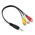 3,5 mm hane till 3 RCA hona ljud video AV-kabel 22cm-Perfet