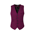 Miniatyrbild 2 av 2: Herrar V-ringad kostymväst ren bomull slim fit fyra säsonger väst-Perfet Dark Red XS