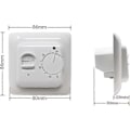 Miniatyrbillede 2 af 2: Elektrisk Gulvvarme Termostat - Manuel Termostat 220v 16a med Gulvsensor Sonde 1stk-Perfet